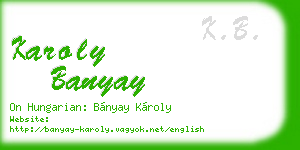 karoly banyay business card