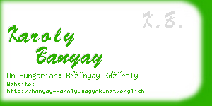 karoly banyay business card